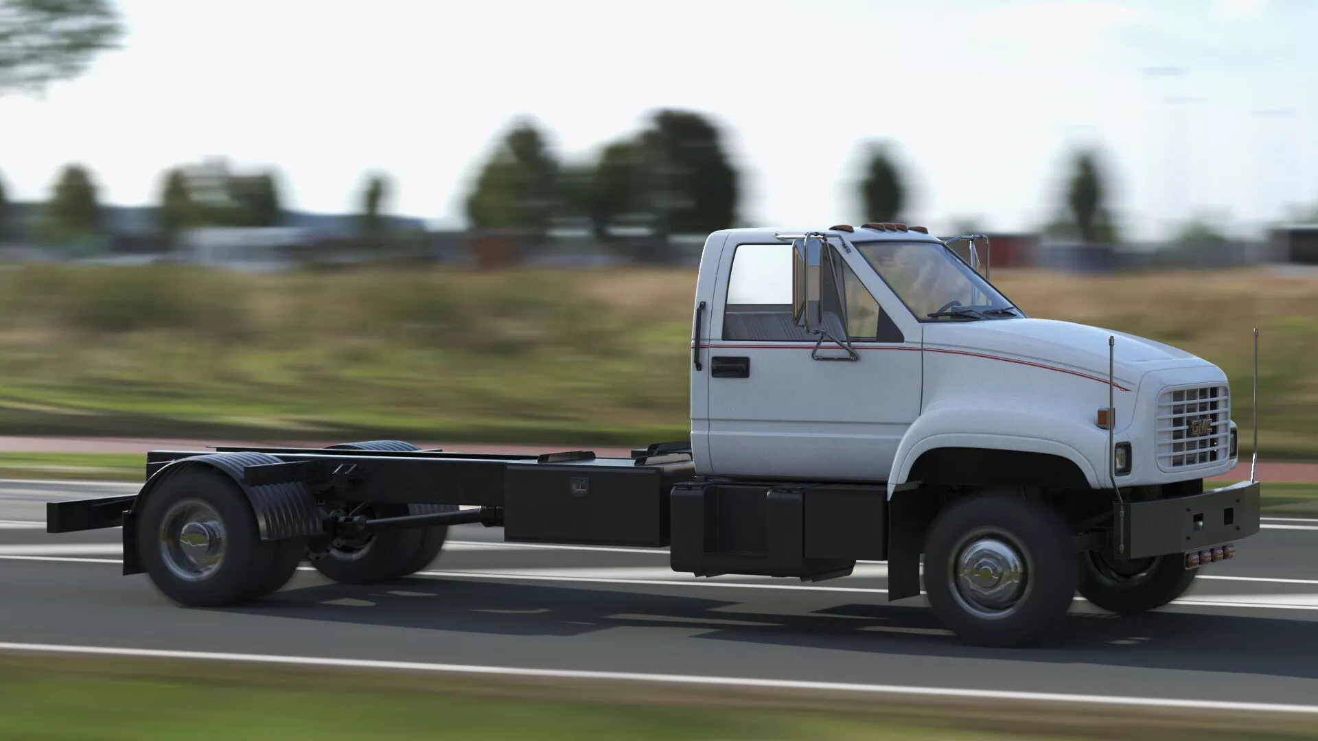 Chevrolet Kodiak C6500 Commercial Cab Rigged for Maya 3D model