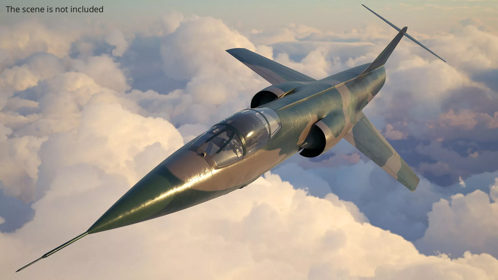 Supersonic Recon Jet Camouflage Edition Rigged for Cinema 4D 3D model