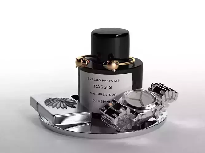 Byredo Parfum with Watch and Lighter 3D model