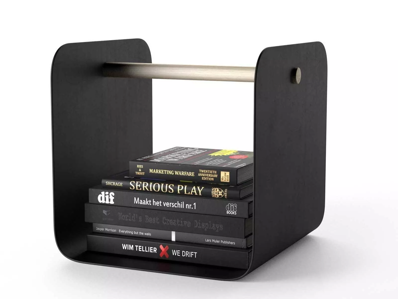 Flow Magazine Rack with Books 3D model_0