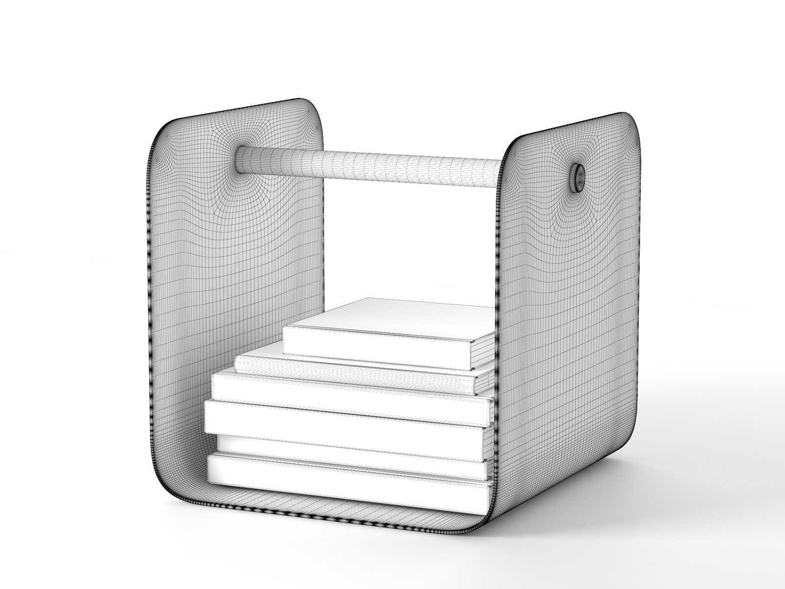 Flow Magazine Rack with Books 3D model_1