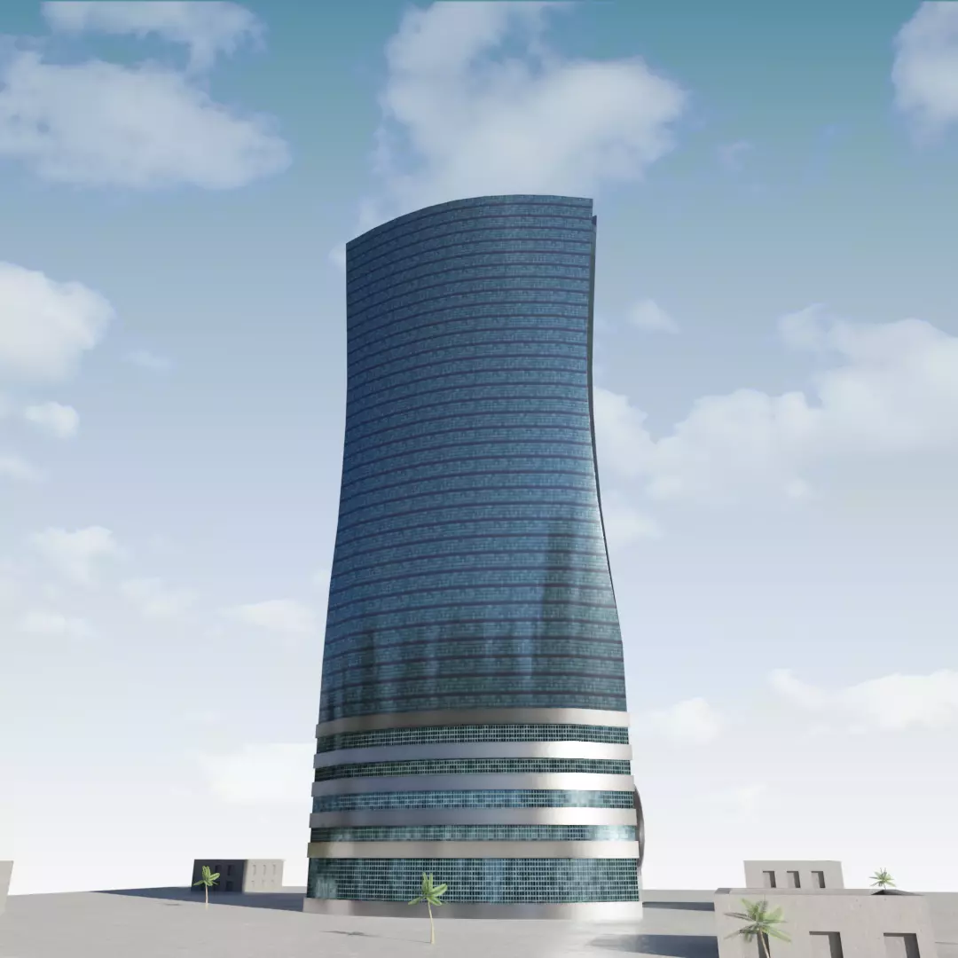 Qatar Navigation Tower Doha Low-poly 3D model