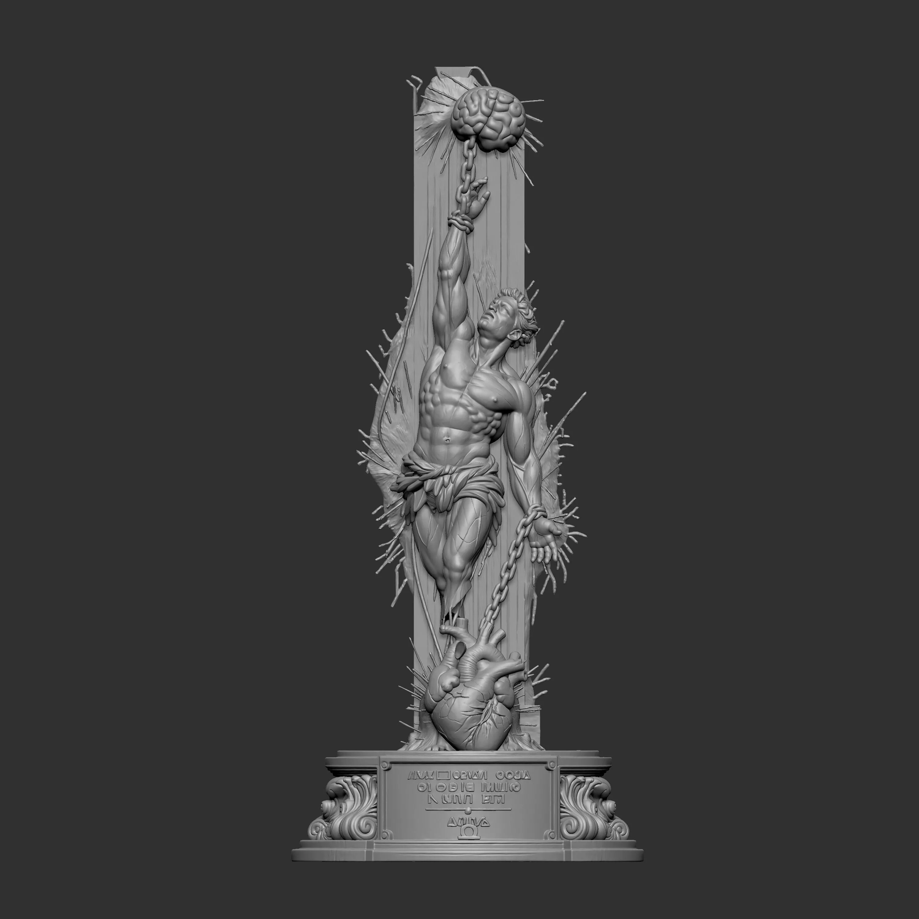 3D vertical figurine model designed 3D print model