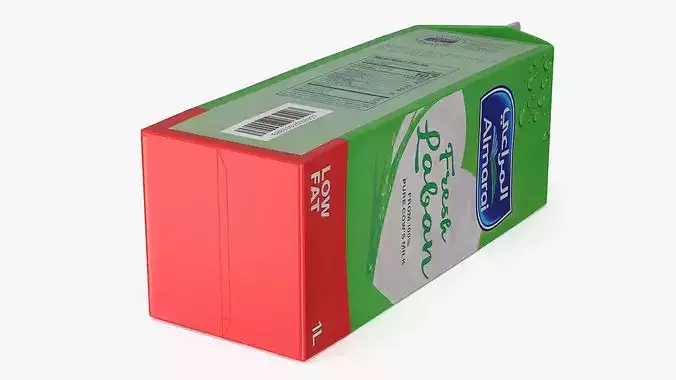 Almarai Fresh Laban Carton 1L Low Fat 3D model 6