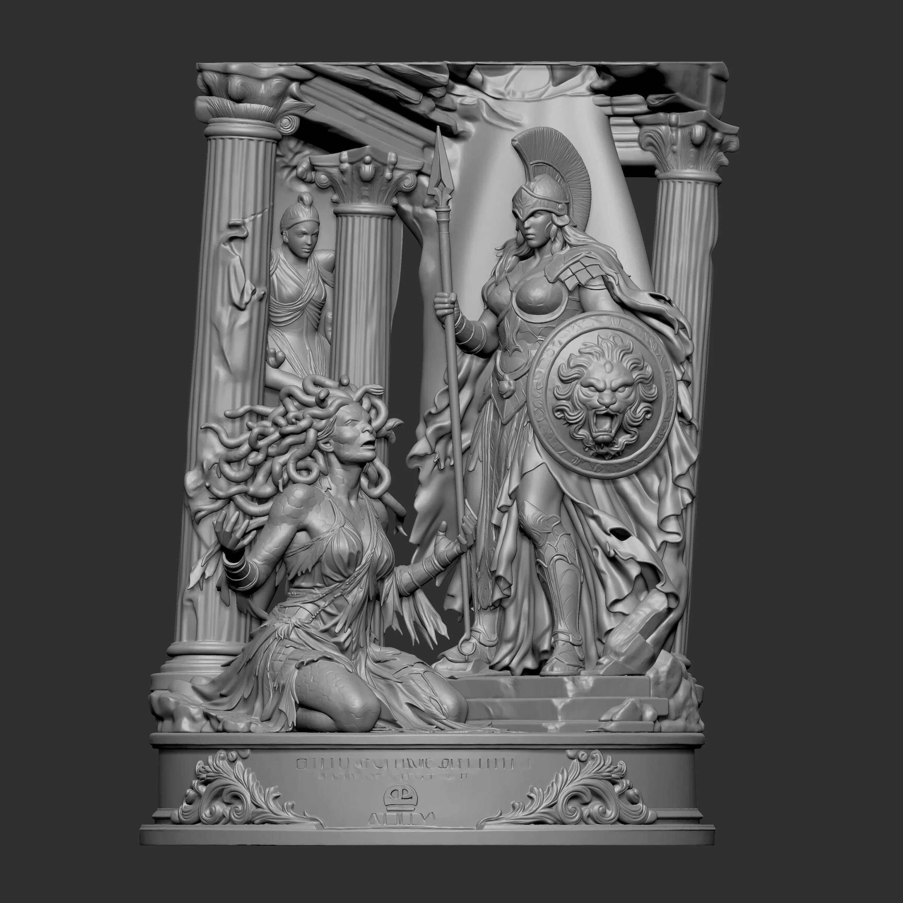 the Greek myth of Athena transforming Medusa 3D print model
