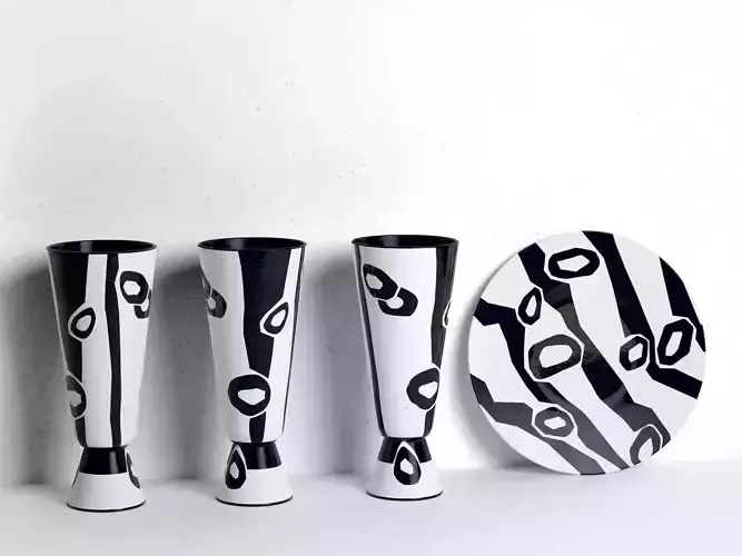 Primitivo Vase with Plate