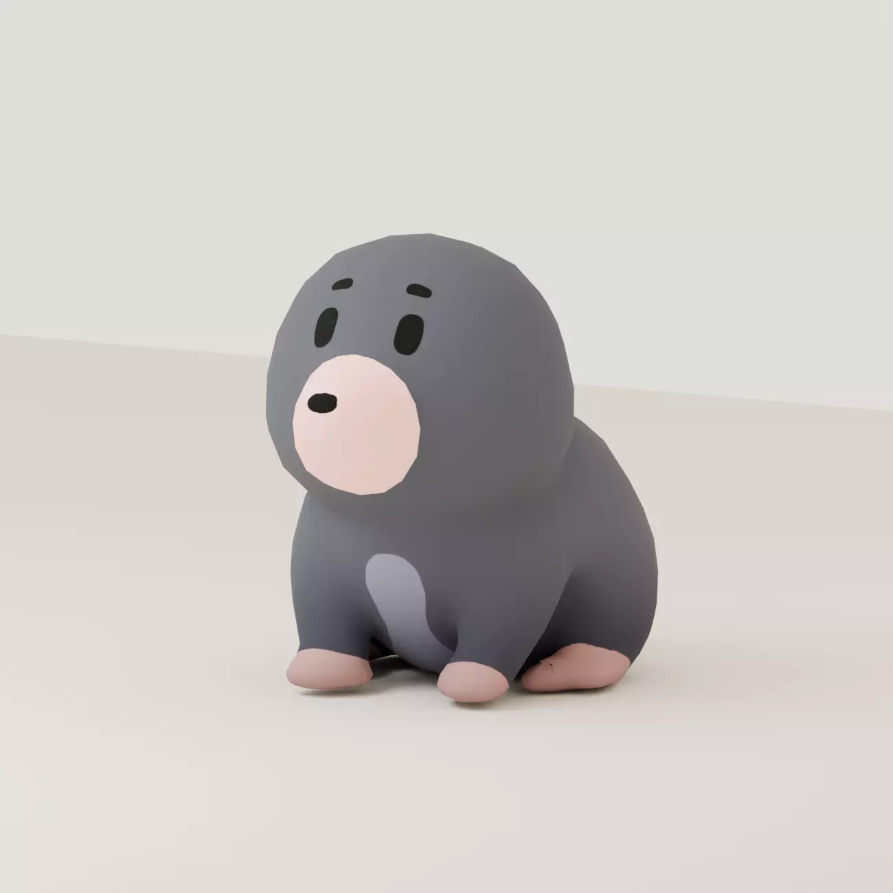 Stylized Animal Mole Low-poly 3D model