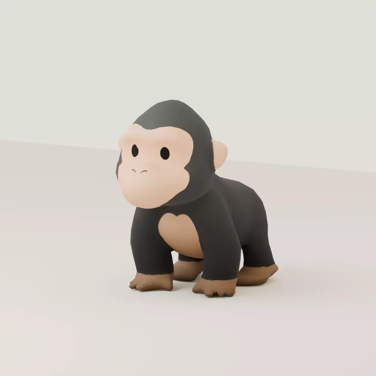 Stylized Animal Gorilla Low-poly 3D model