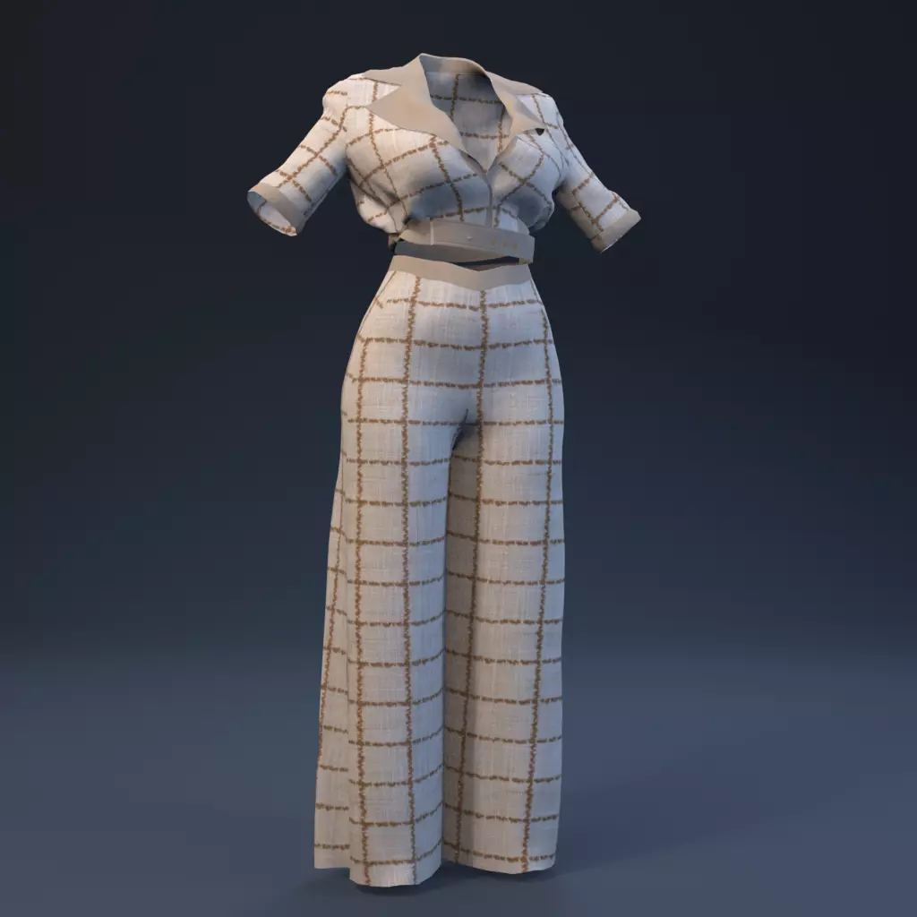 Korean Girl Office Outfit Low-poly 3D model