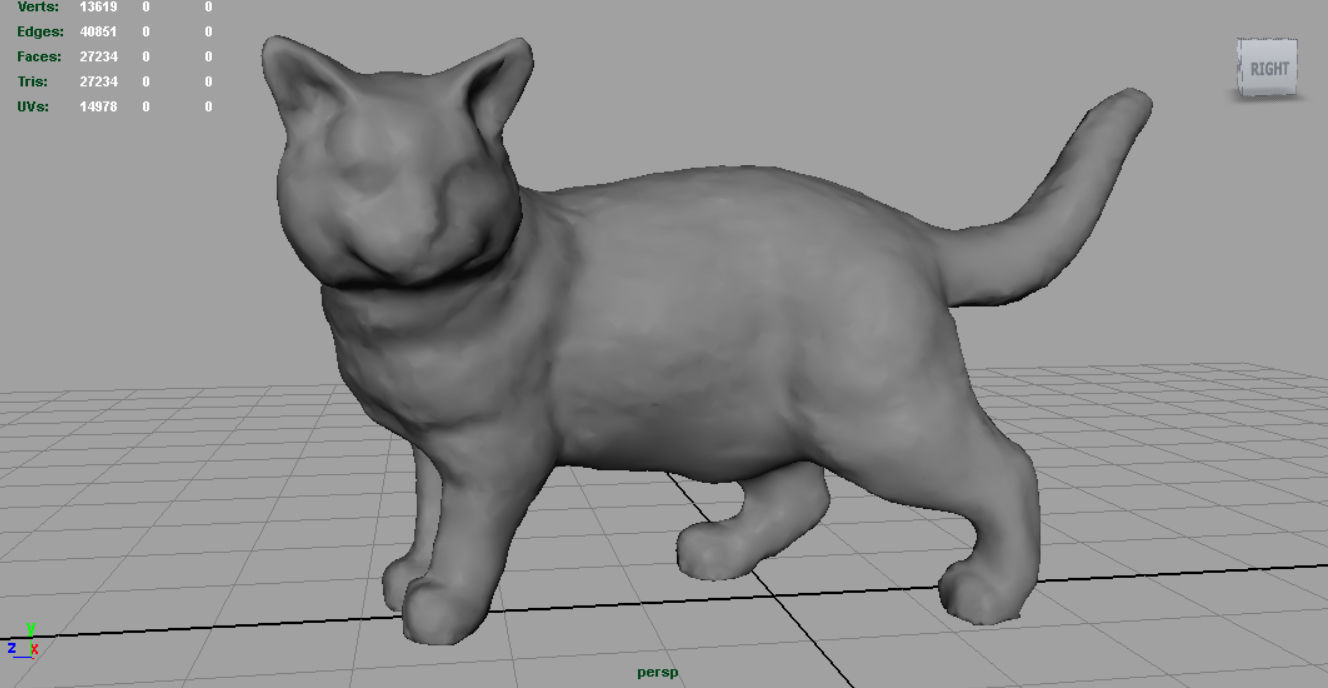 Black Cat Low-poly 3D model_2