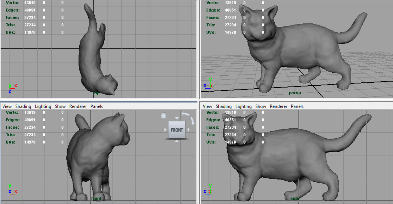 Black Cat Low-poly 3D model_6