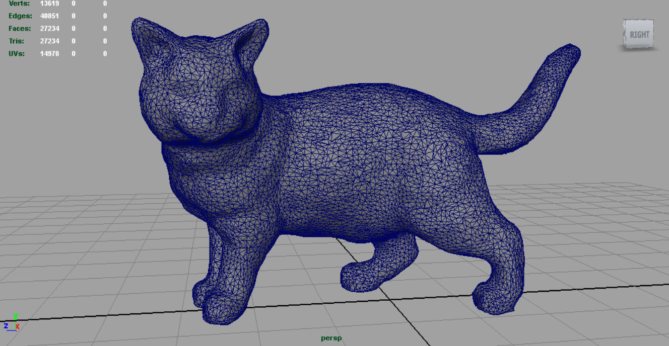 Black Cat Low-poly 3D model_3