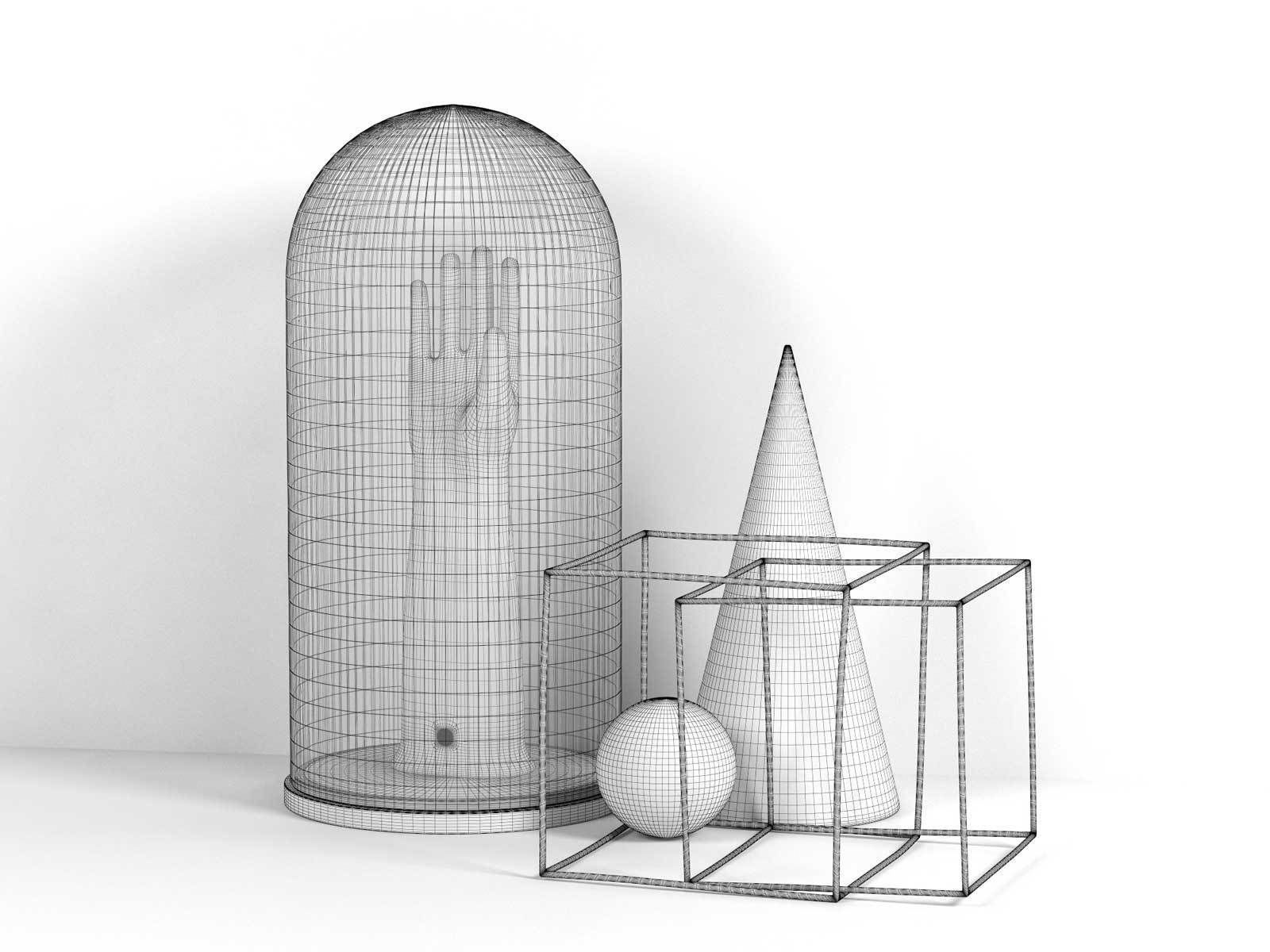 Oyonhard Hand in Dome and Geometric Decor 3D model_1