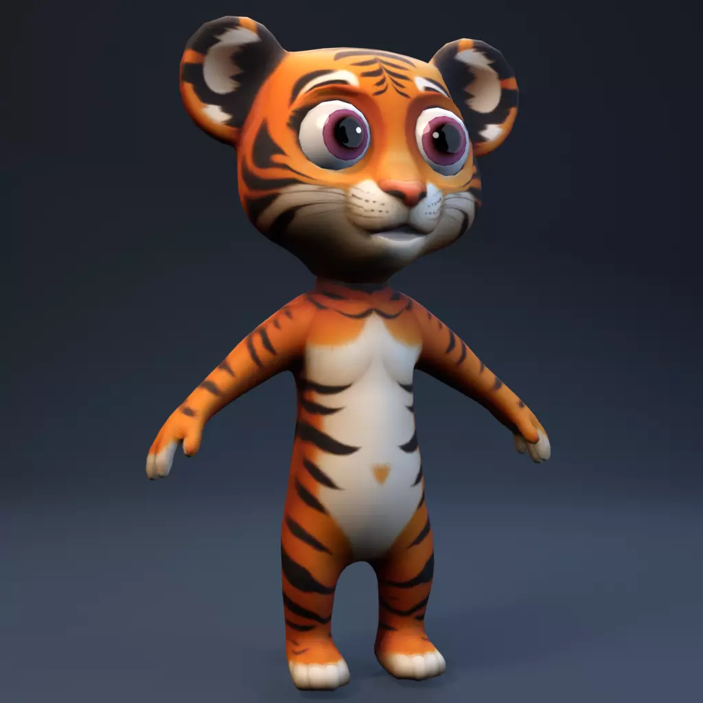 Anthro Tiger G Rigged Low-poly 3D model