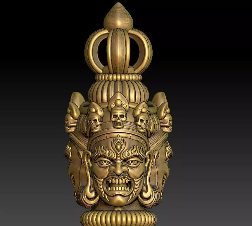 Mahakala Wrathful Deity Pendant 3D print model