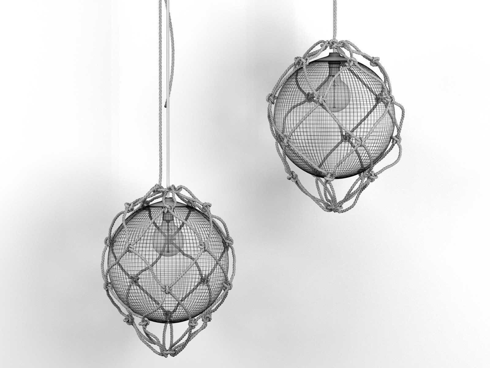 Fisherman Pendant Lamp 3D model_1