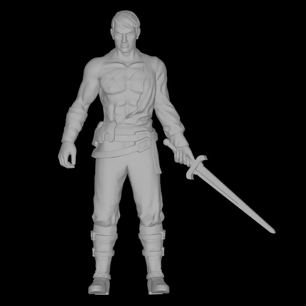 Gabrion Red Jade Fantasy Character Miniature 3D print model