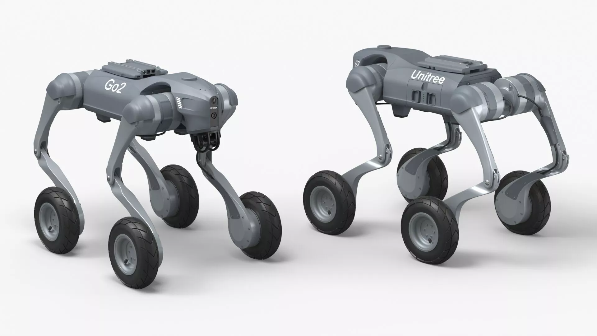 Unitree Mobile Surveillance Robot Grey Rigged 3D model