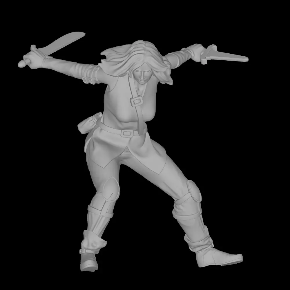 Kitalla Red Jade Fantasy Character Miniature 3D print model