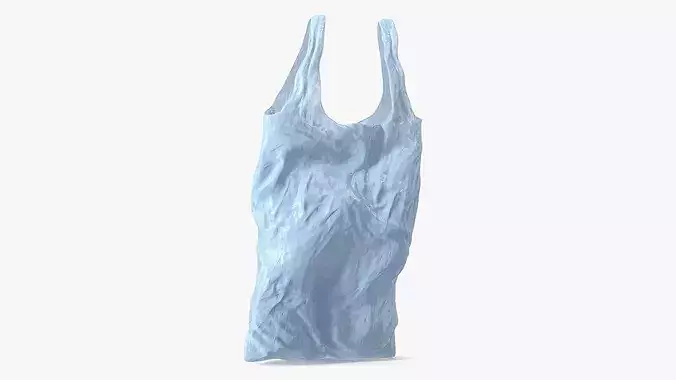 Used Grocery Shopping Bag Polyethylene Blue 3D model