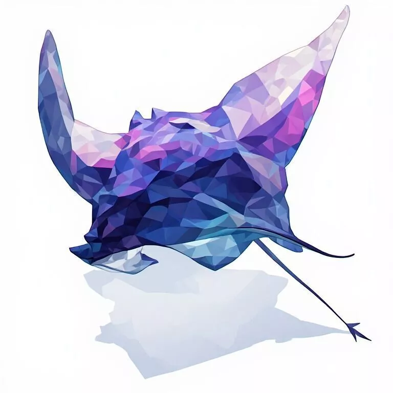 Low Poly Manta Ray 3D Model - Geometric Marine Asset 3D print model
