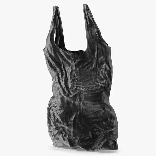 Used Shopping Bag Polyethylene Black 3D model