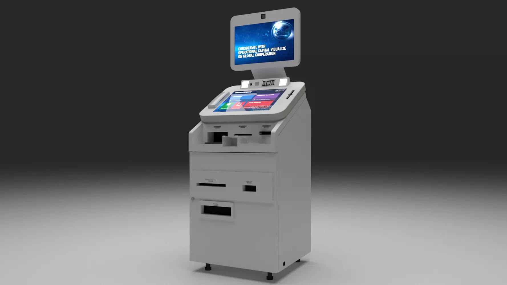 Smart Self-Service Kiosk - Biometric Teller Machine ATM 3D model