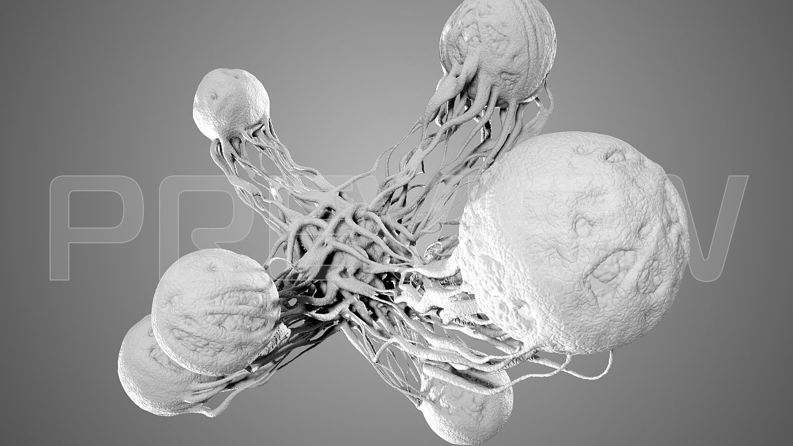 Cancer Stl Model structure of cell 3D print model_2