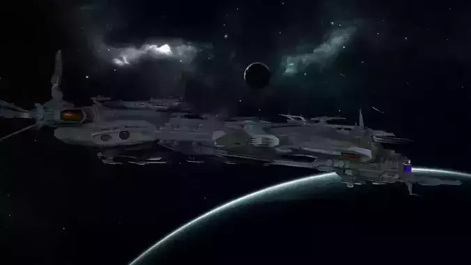 Spaceship BattleCruiser  Free low-poly 3D model