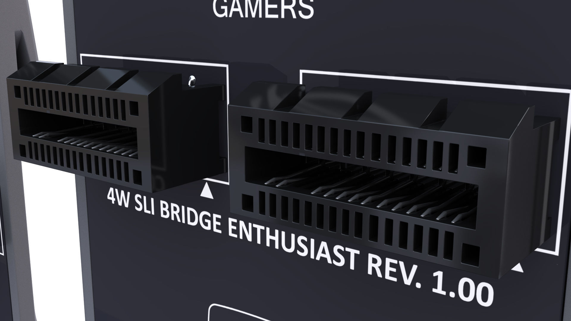 Asus Strix GTX 980 Ti Bonus SLI bridges 3D model_27