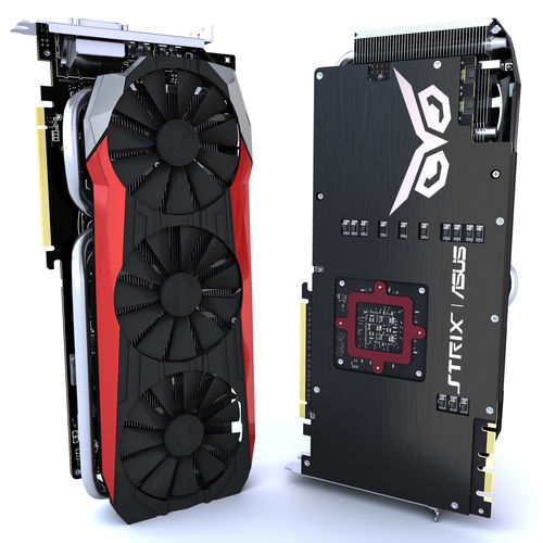 Asus Strix GTX 980 Ti Bonus SLI bridges 3D model