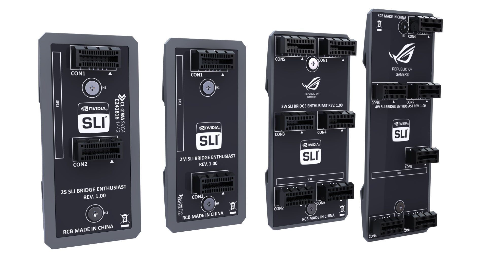 Asus Strix GTX 980 Ti Bonus SLI bridges 3D model_25