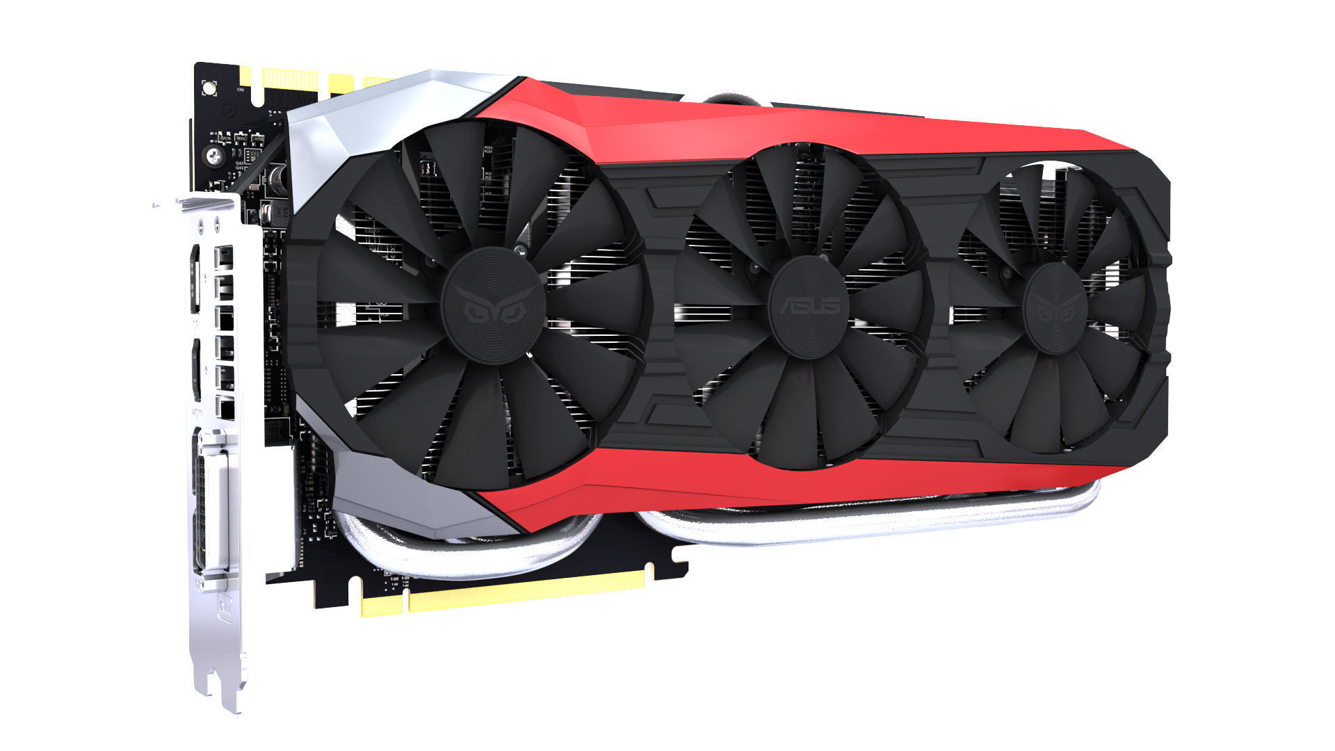 Asus Strix GTX 980 Ti Bonus SLI bridges 3D model_3