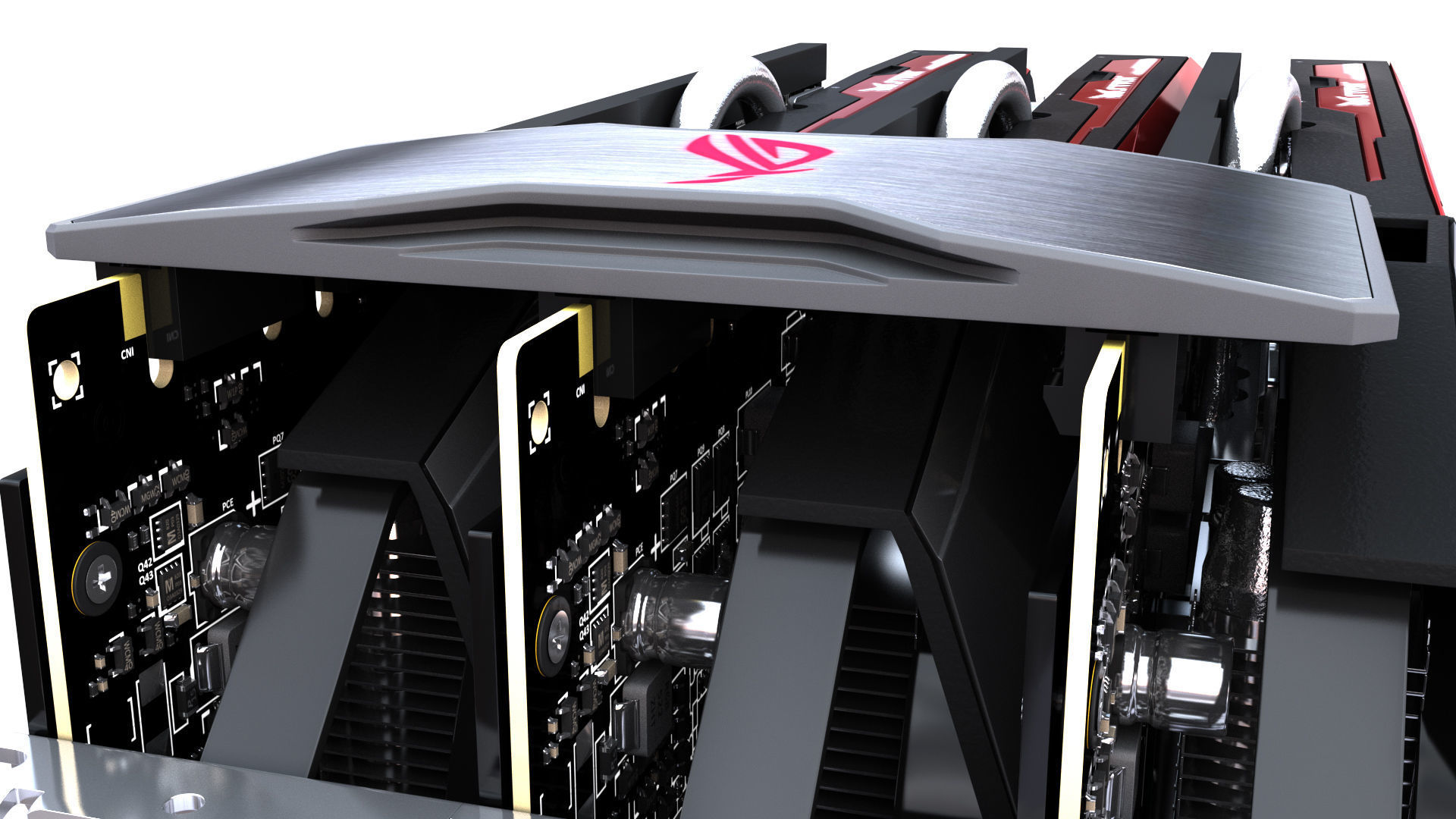 Asus Strix GTX 980 Ti Bonus SLI bridges 3D model_36