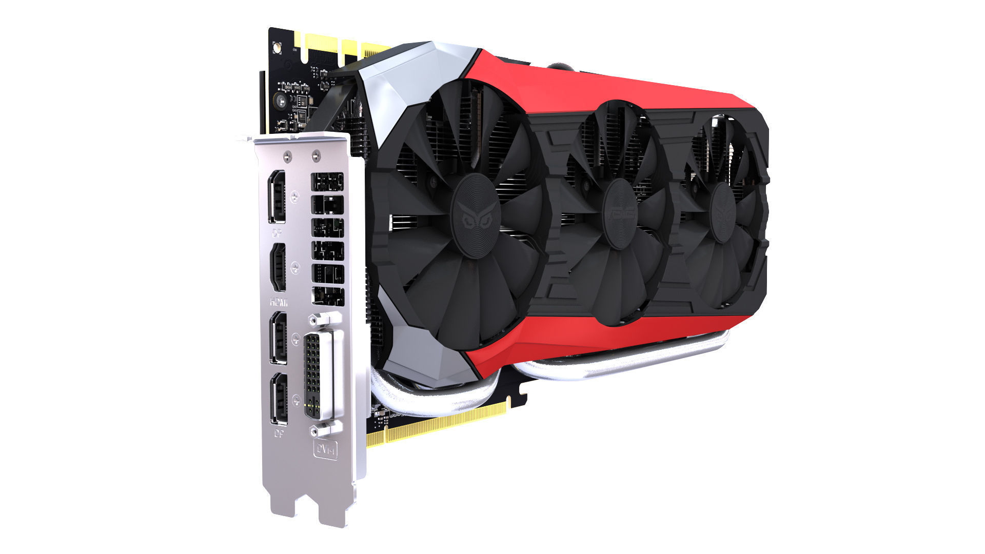 Asus Strix GTX 980 Ti Bonus SLI bridges 3D model_5