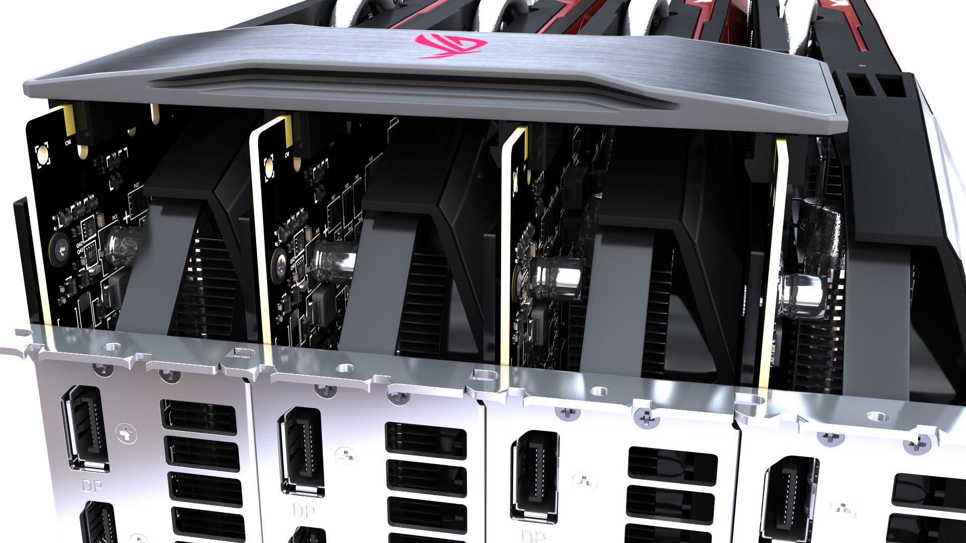Asus Strix GTX 980 Ti Bonus SLI bridges 3D model_34