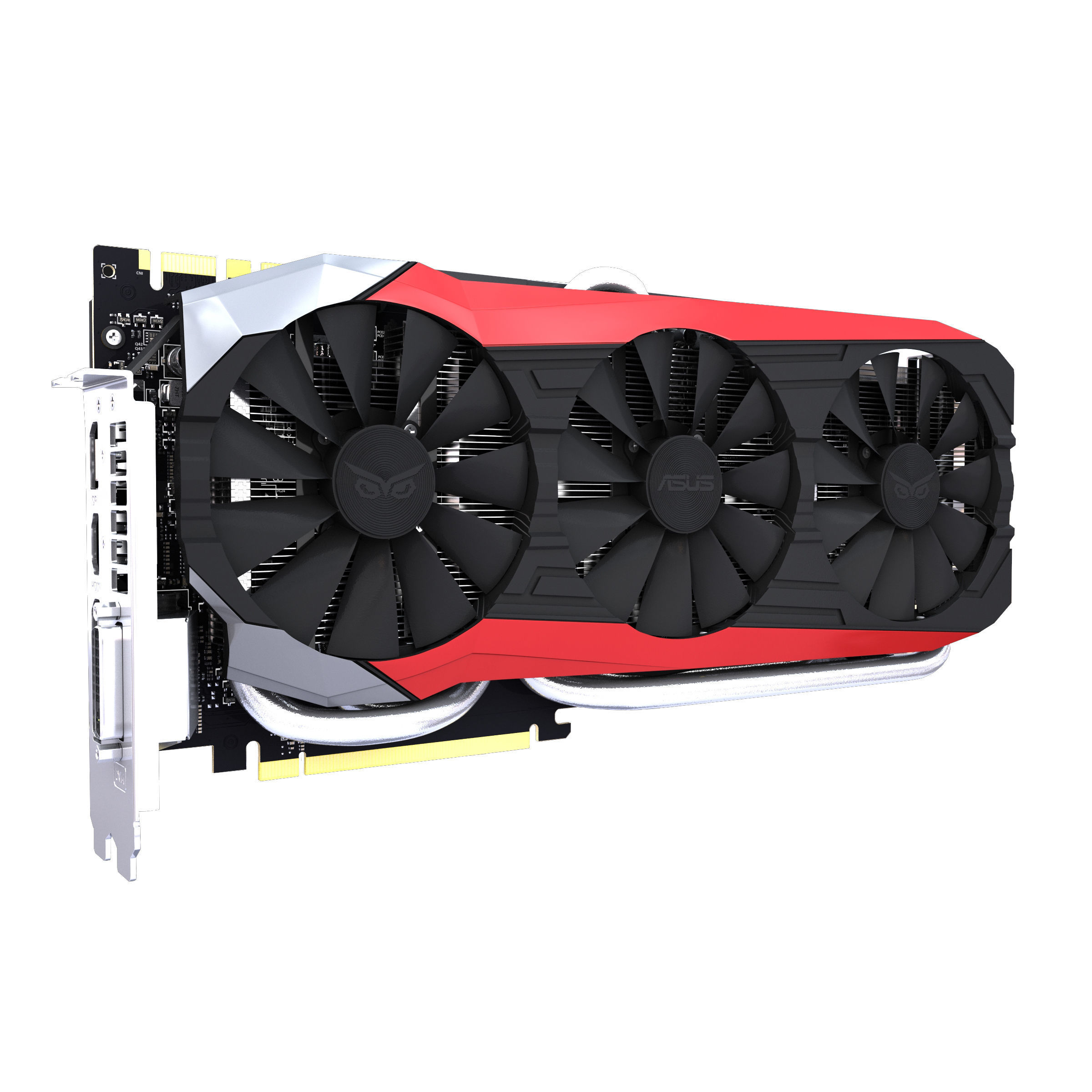 Asus Strix GTX 980 Ti Bonus SLI bridges 3D model_4