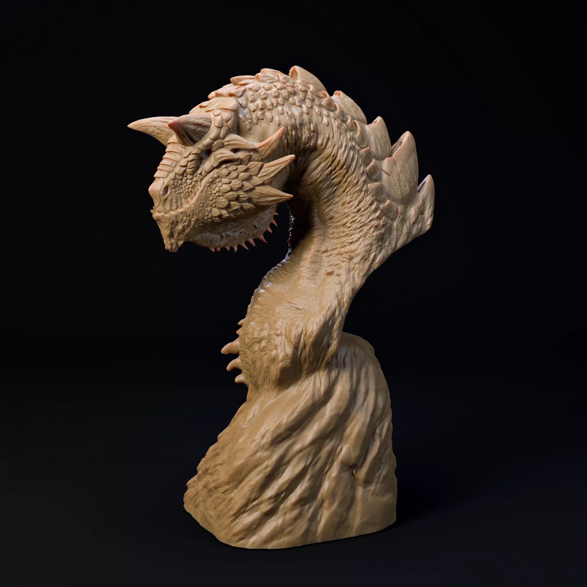 Dune Mauler dragon bust - pre supported dragon bust 3D print model