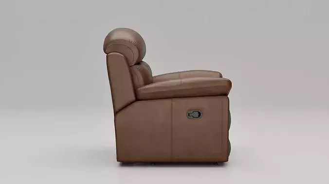 Two Seater Luxury Leather Recliner Sofa 8 Color Variants  Low-poly 3D model 5