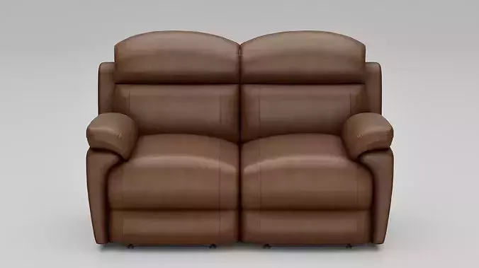 Two Seater Luxury Leather Recliner Sofa 8 Color Variants  Low-poly 3D model 3