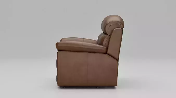 Two Seater Luxury Leather Recliner Sofa 8 Color Variants  Low-poly 3D model 4