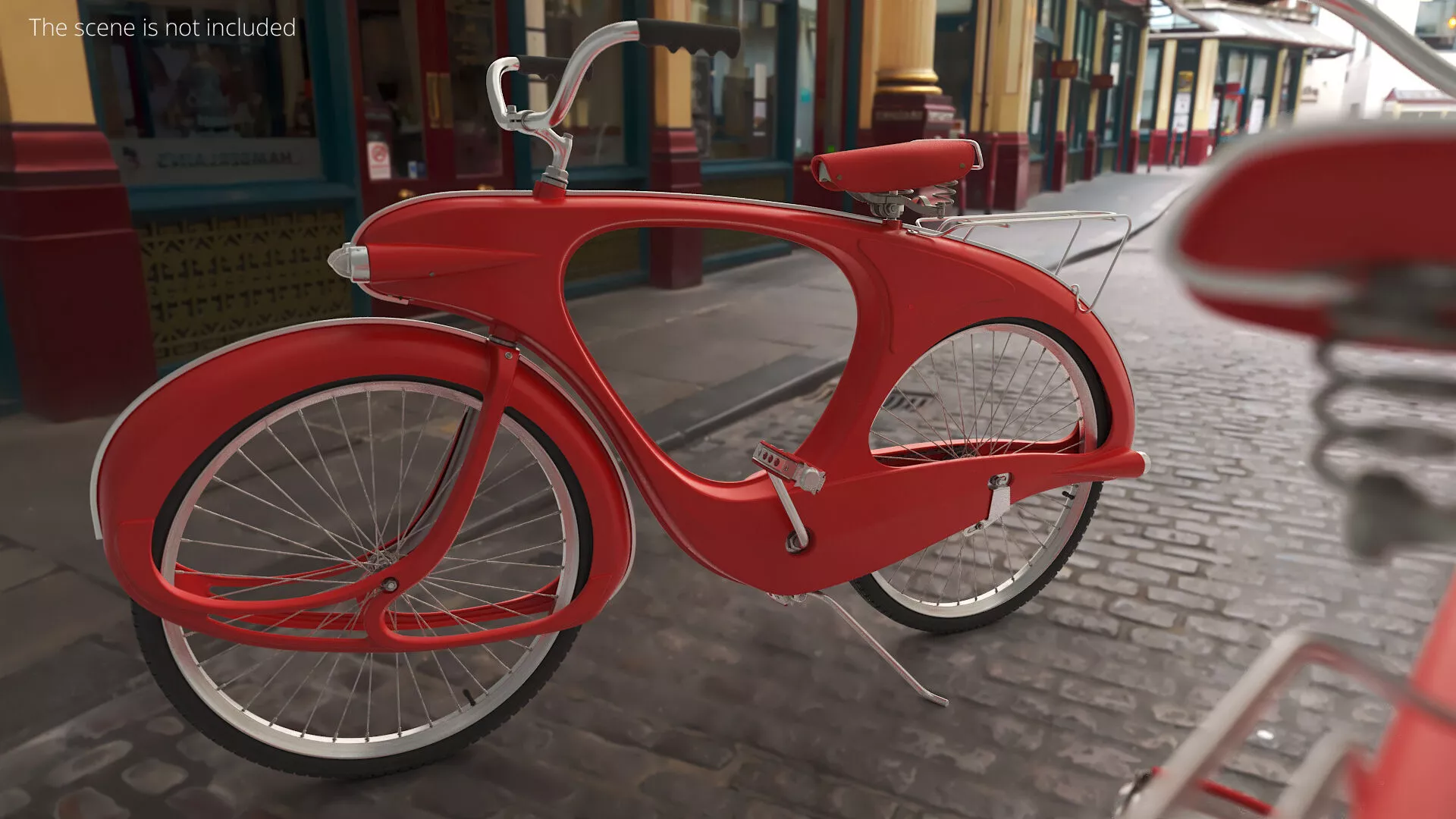 Collectible Retro Cruiser Bicycle Red Rigged for Cinema 4D 3D model