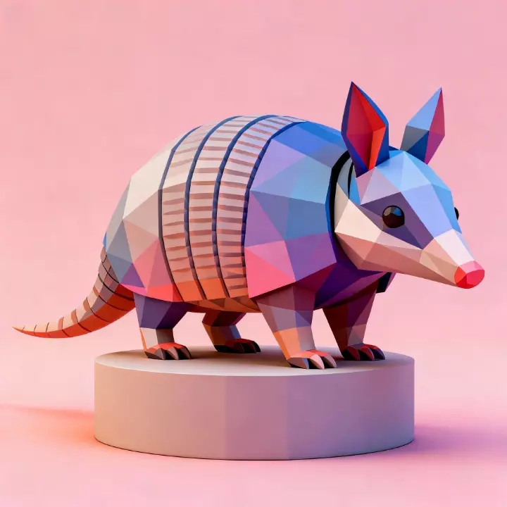 4455 Low Poly Armadillo Full Body 3D Model STL DND 3D print model