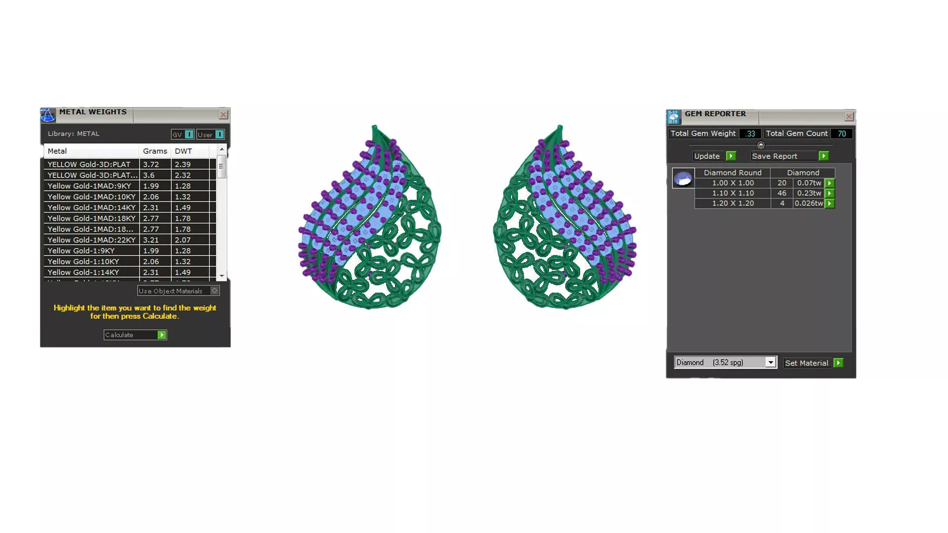 20 Pair Teardrop Earrings CAD Combo Pack STL 3DM Jewelry Model 3D print model