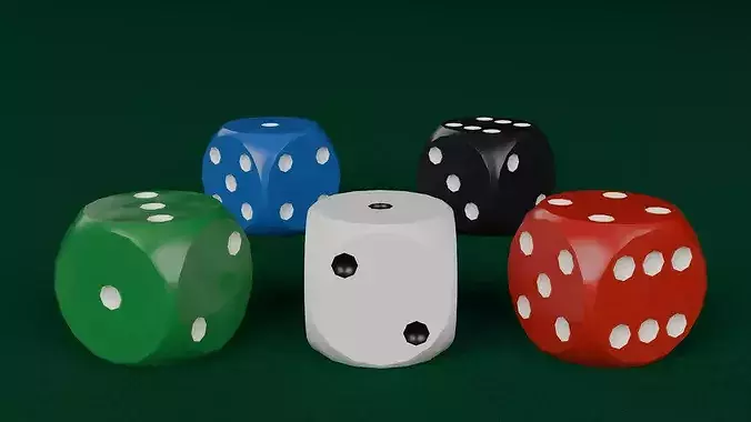 Game Ready Low Poly Dice PBR 3D Model