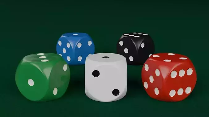 Game Ready High Poly Dice PBR 3D Model