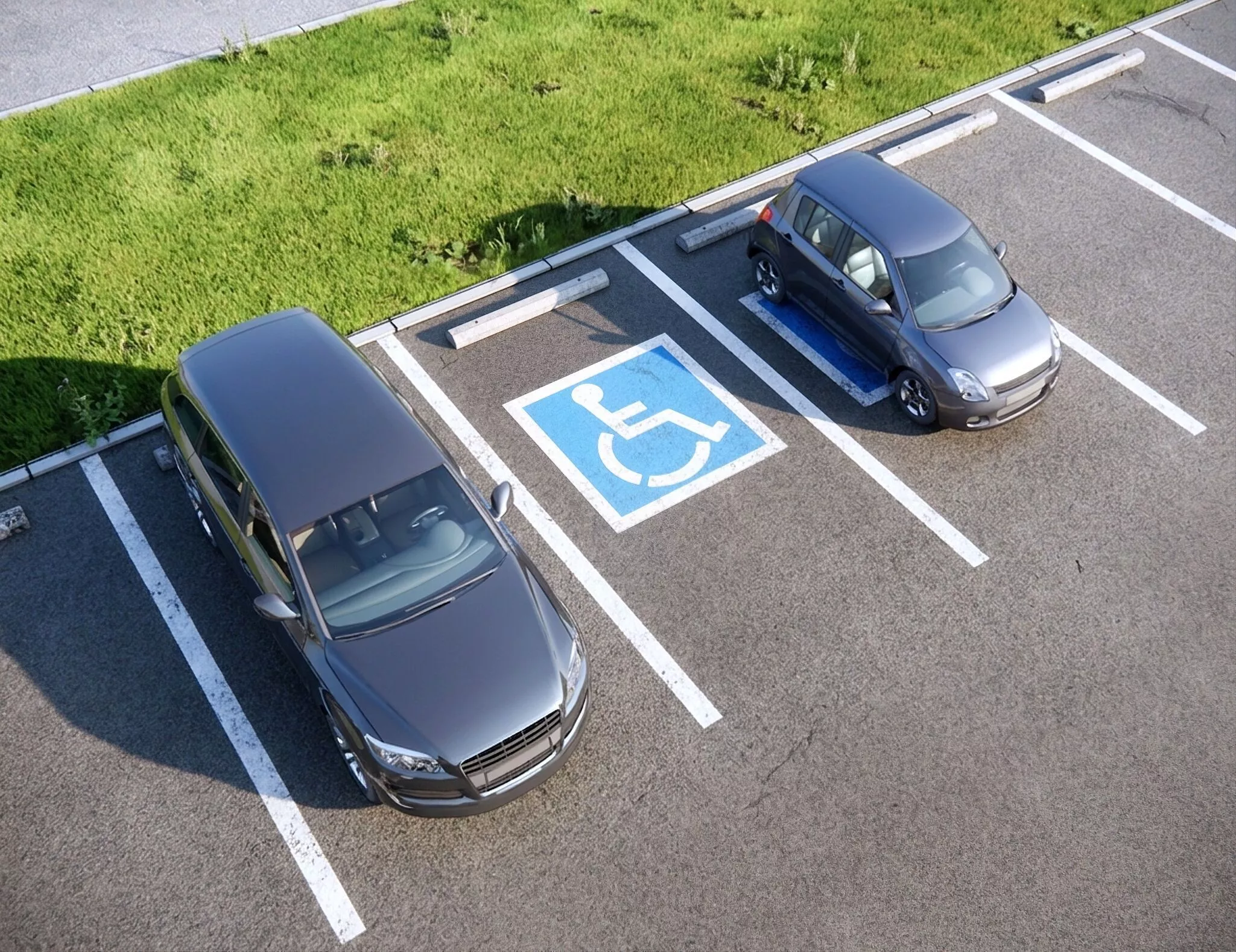 ADA Accessible Parking Space Low-poly 3D model