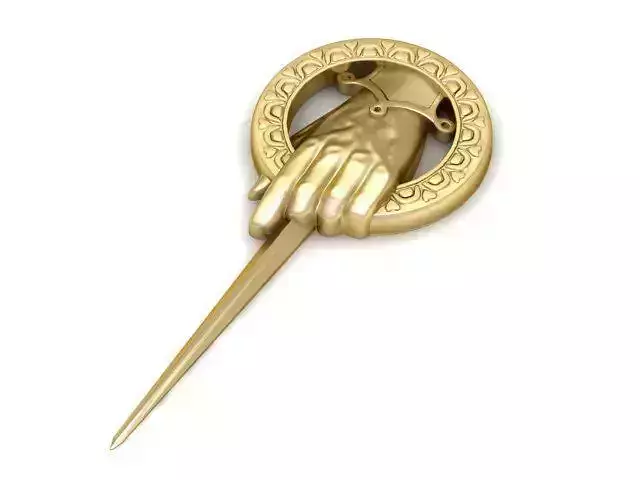 Pendant lord of rings golden hand brooch