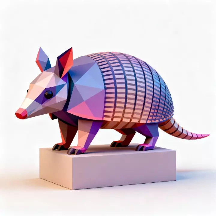4456 Low Poly Armadillo Full Body Color 3D Model STL DND 3D print model