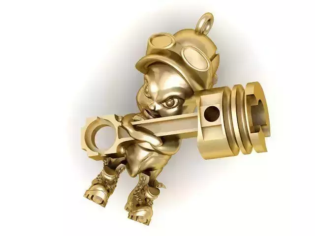 Trinket gold figurine holding key